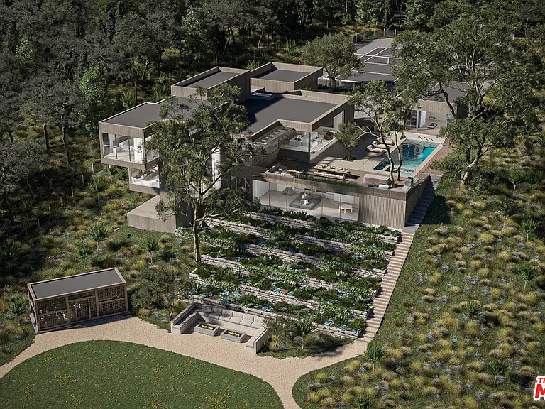 Modern Malibu estate featuring striking contemporary architecture and sweeping coastal views.