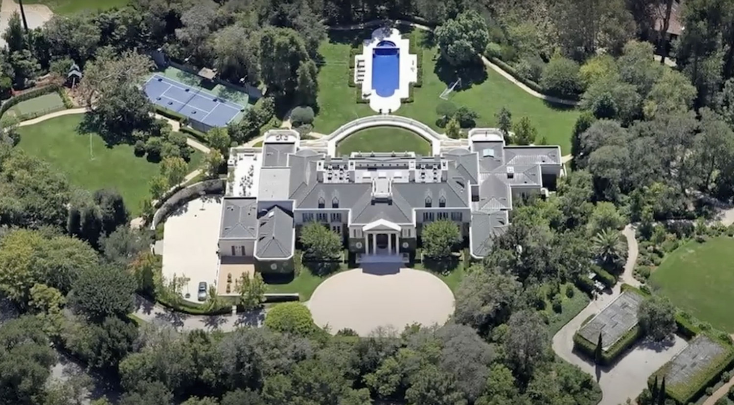 Aerial view of a luxury private estate for exclusive events in Los Angeles