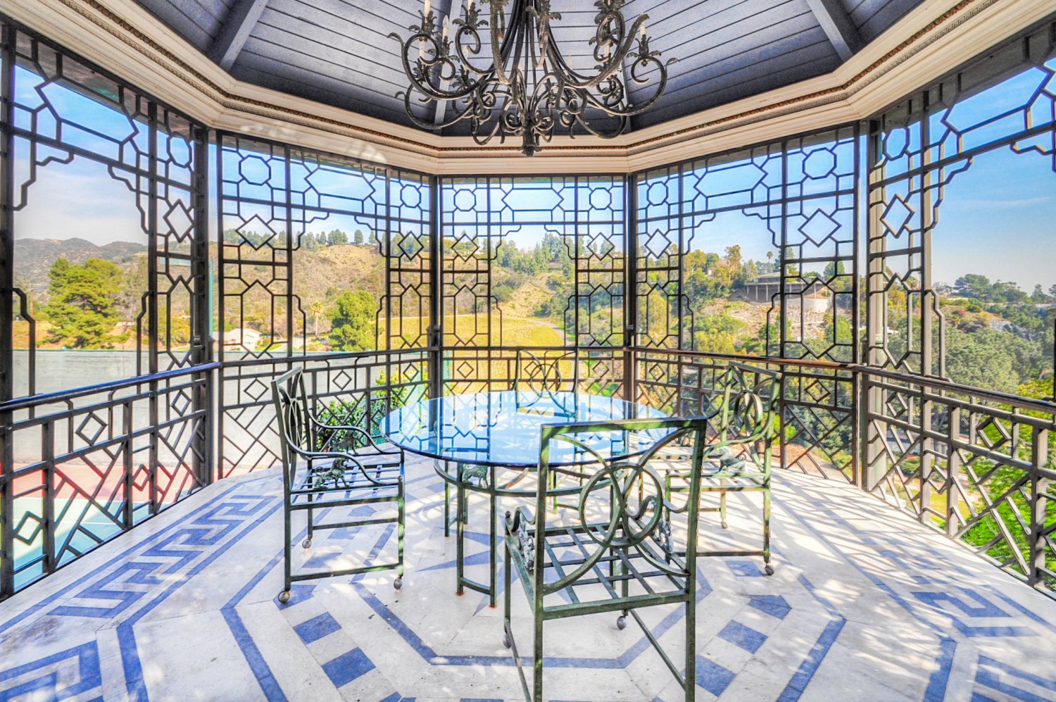 Gazebo and Beautifully Landscaped Gardens at Beverly Hills Estate